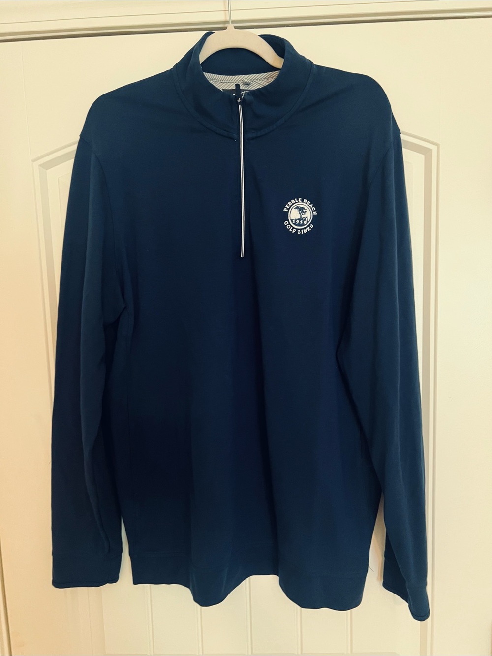 Adidas Men’s Pebble Beach Golf Links 1/4 Zip Pullover Navy Blue Sz L